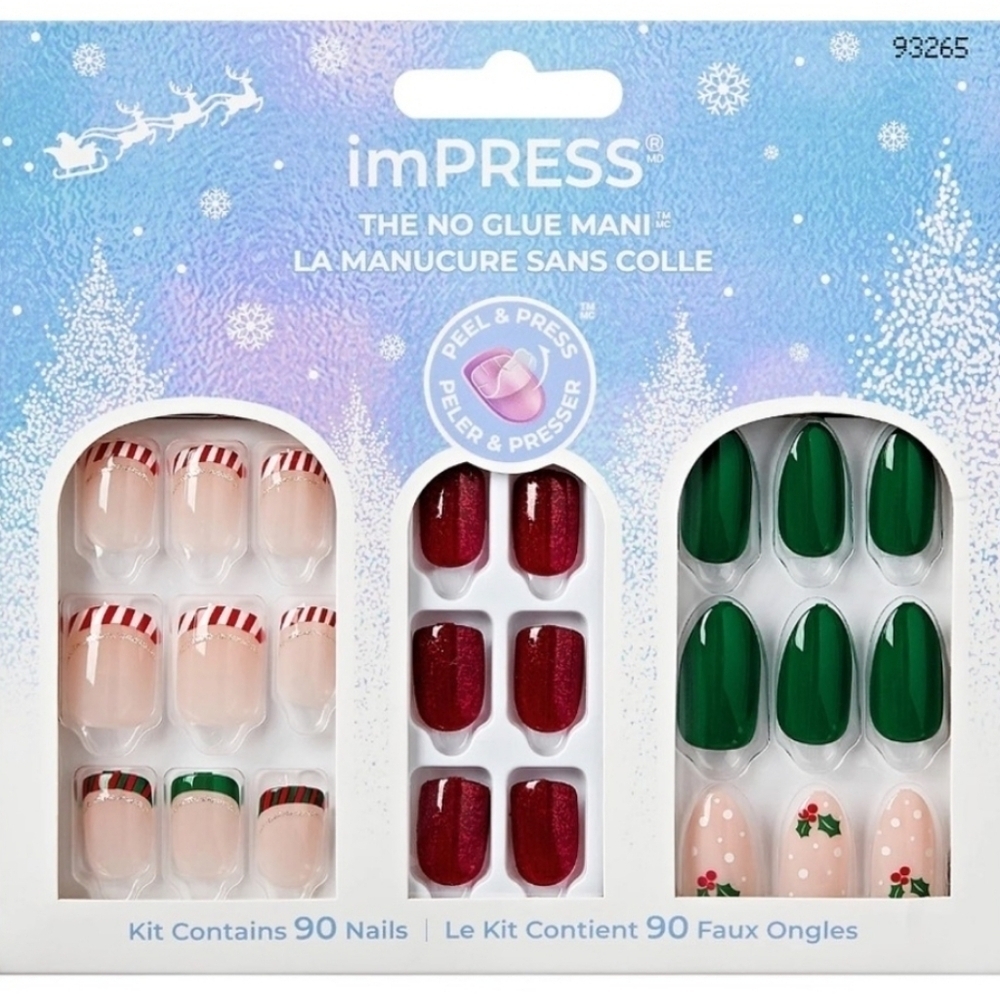 Kiss Impress Holiday nail Christmas kit 3 sets gift new